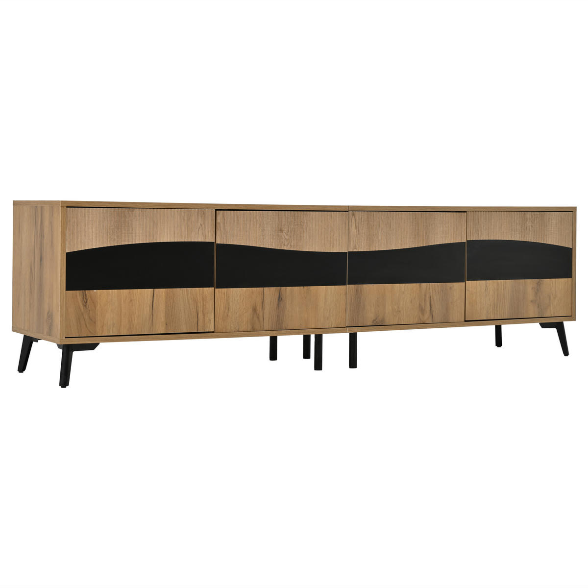 TV-ELEMENT 150/38/44 cm Natürlich mit 4 Schränken - Ahornfarben, Holz (180/50/40cm) - Oxeza