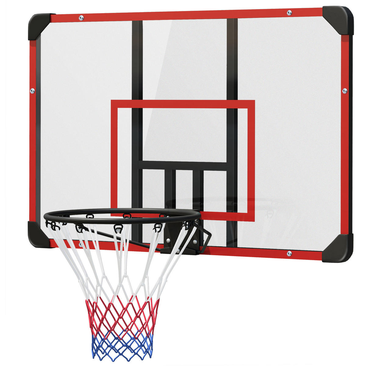 BASKETBALLKORB DE-10444 Wandmontage, bruchsichere PC-Rückwand - Multicolor, Metall (61/113cm) - ComfortXL