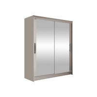 SCHWEBETÜRENSCHRANK Westa XI - Kaschmir/Silberfarben, Holzwerkstoff/Metall (150/200/58cm) - MIRJAN24