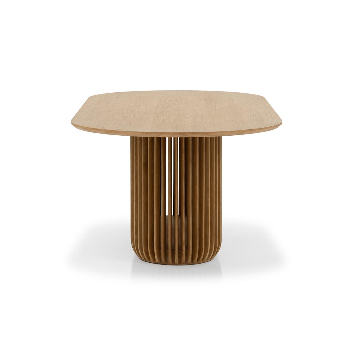 ESSTISCH Franz, Natur Massiveiche, Ø190 cm - Beige, Holz (190/100/76cm) - WOODEK