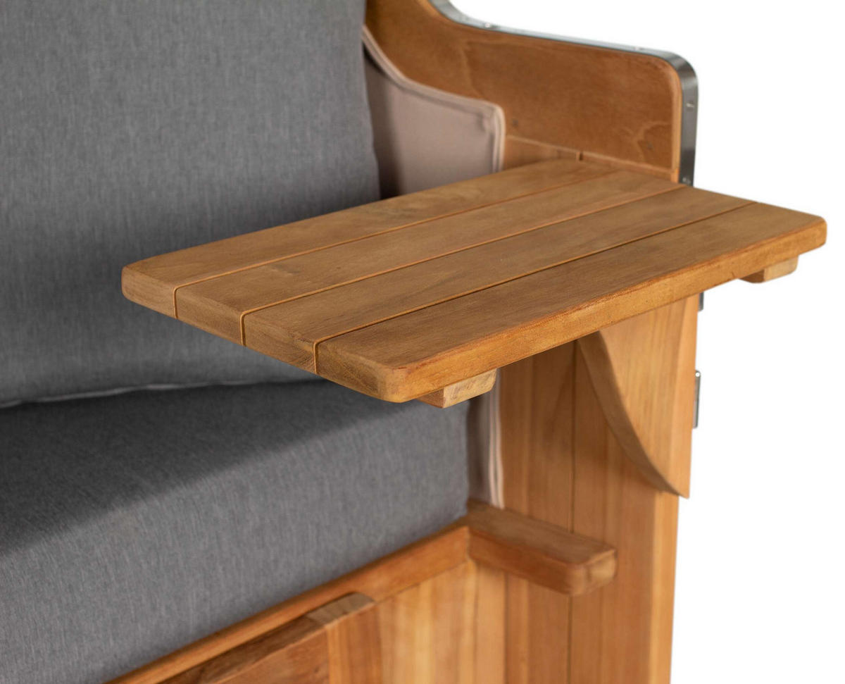 STRANDKORB XXL Düne Grande Teak Banana - Braun/Grau, Metall (142/170/95cm) - Mr. Deko