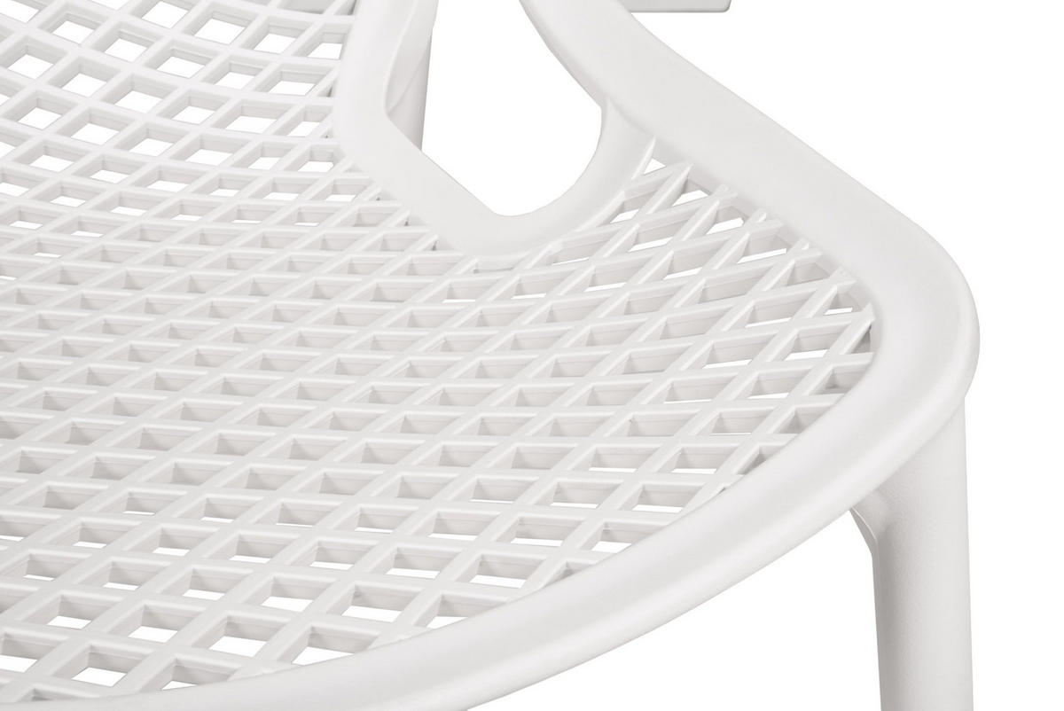 GARTENSTUHL 2er Set Erik Weiß Gartenstühle - Weiß, Kunststoff (50/83/60cm) - DELUKE