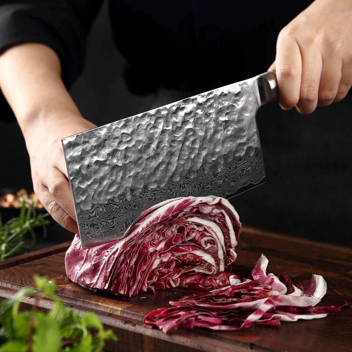 KOCHMESSER 17,5 cm - Nussbaumfarben, Holz/Metall (33cm) - Wakoli