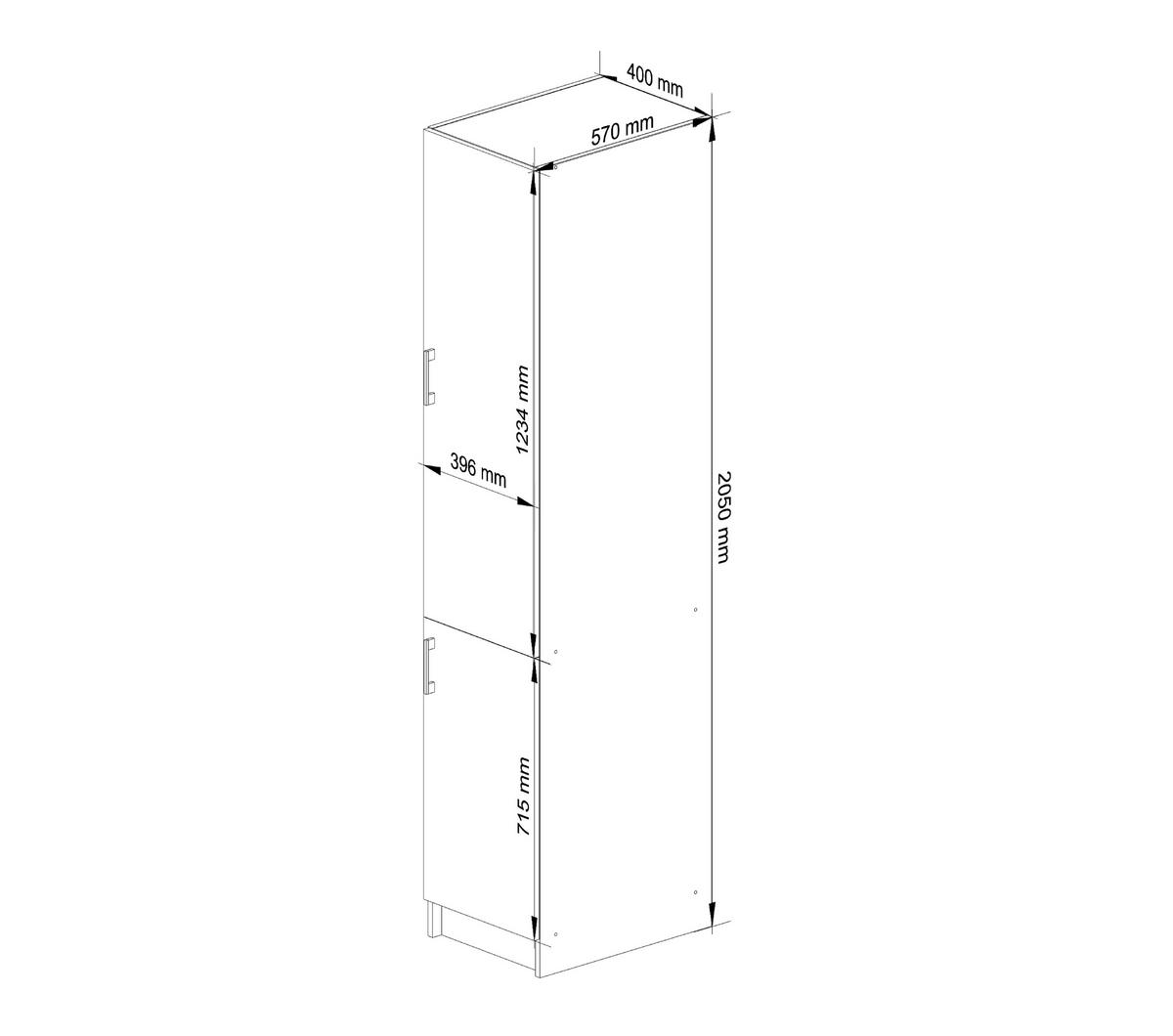 DULAP ÎNALT Alb, stejar Sonoma 205/40/55 - alb, compozit lemnos (40/205/55cm) - RAUMHIRSCH FURNITURE