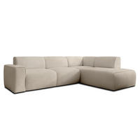 ECKSOFA L Form Didim Taupe 292/220/78 cm – großes Sofa stilvoll & bequem R - Taupe/Schwarz, Kunststoff/Textil (292/220cm) - AX Living