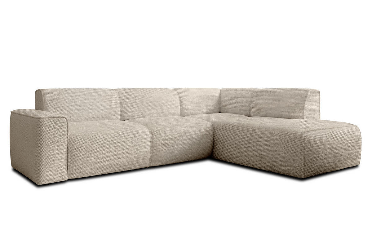 ECKSOFA L Form Didim Taupe 292/220/78 cm – großes Sofa stilvoll & bequem R - Taupe/Schwarz, Kunststoff/Textil (292/220cm) - AX Living