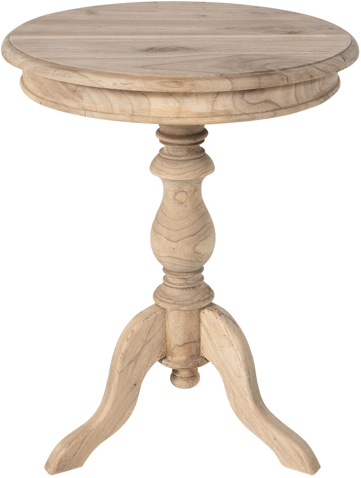 BEISTELLTISCH rund 50 cm Holz Natura - Eukalyptusholzfarben, Holz (50/50/64cm) - CLP