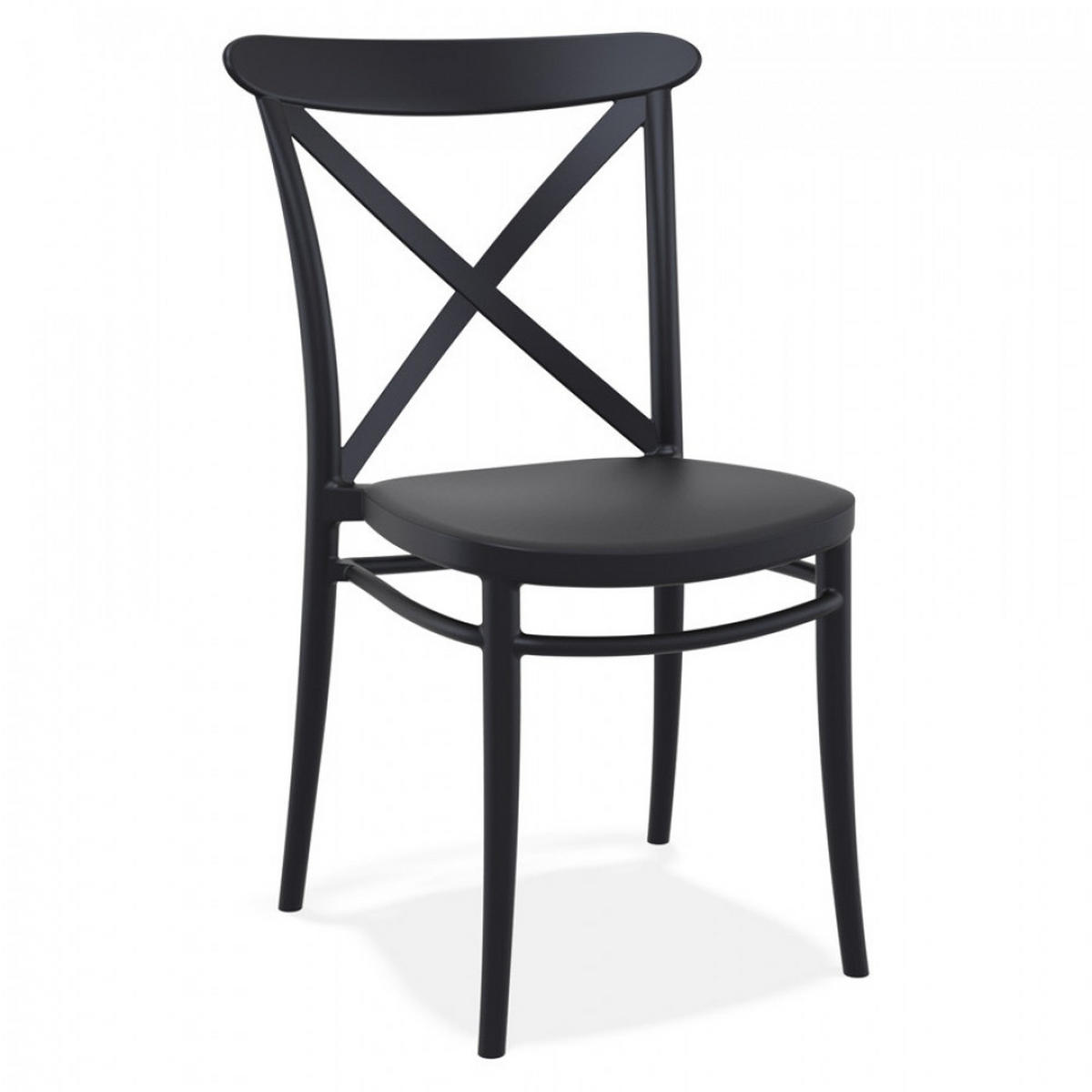 STUHL Schwarz 51x87x51cm - Schwarz, Kunststoff (51/87/51cm) - AlterEgo