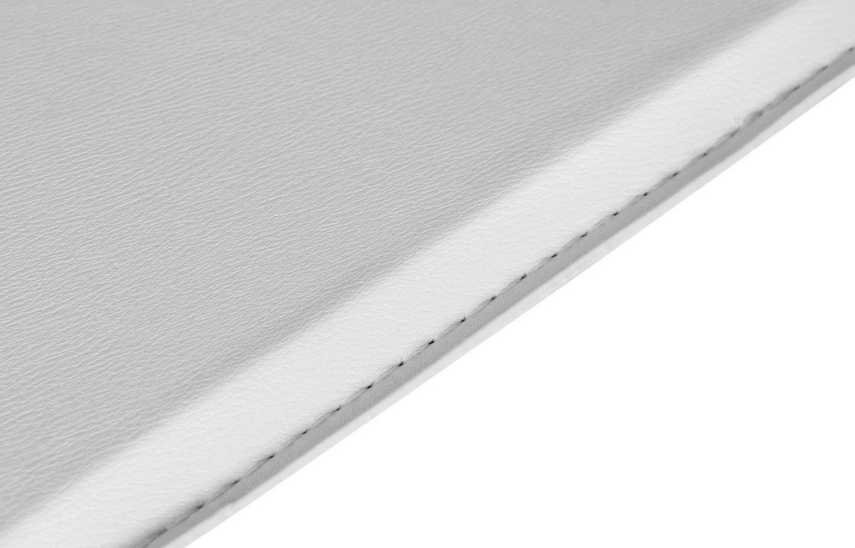 STEHTISCH – Weiß, 63x63 cm, Lederoptik, höhenverstellbar, drehbar, Chromgestell - Silberfarben/Weiß, Kunststoff/Textil (63/83/63cm) - KADIMA DESIGN
