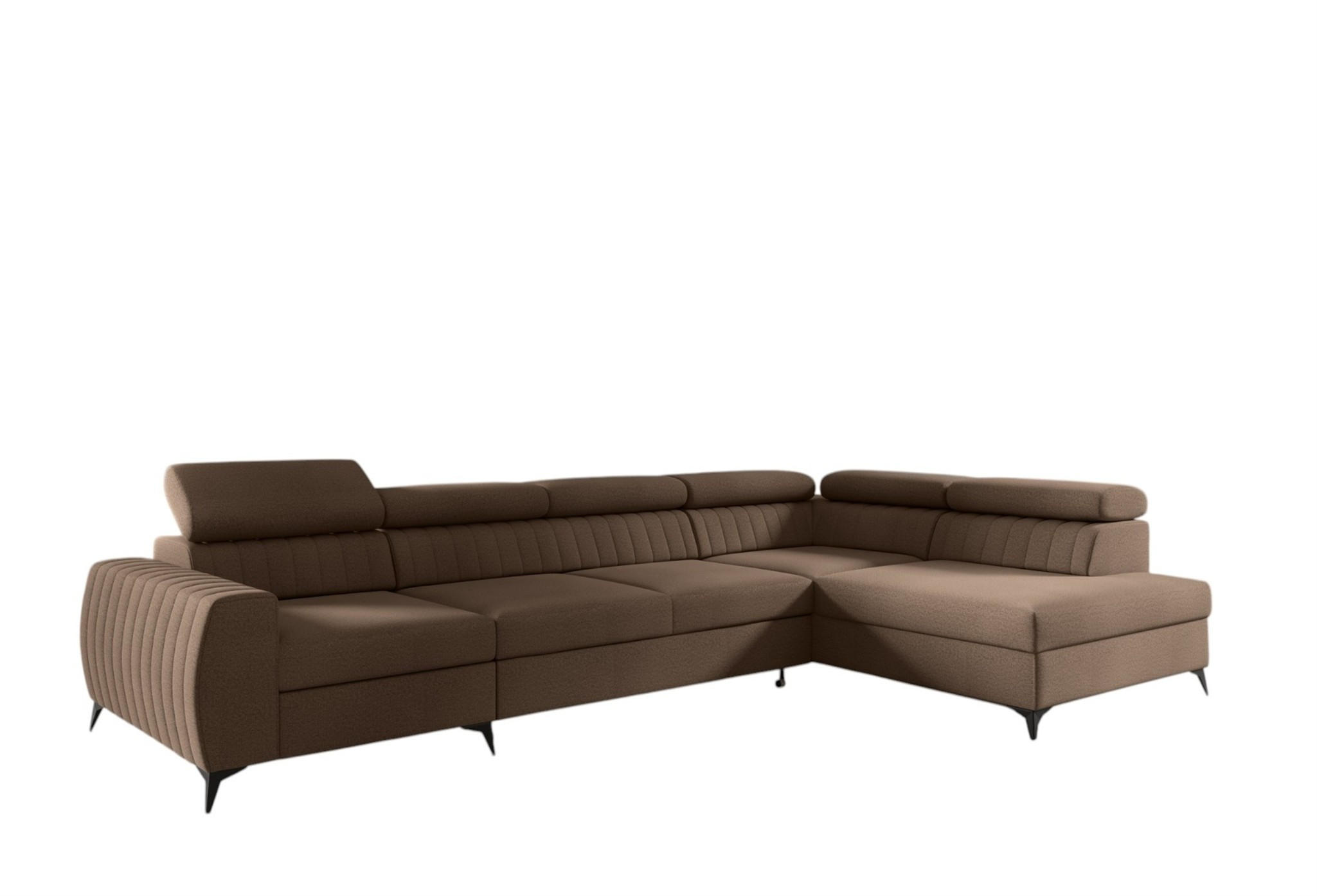 ECKSOFA Toronto Xl - Braun, Holzwerkstoff/Textil (340/200cm) - Fun Möbel