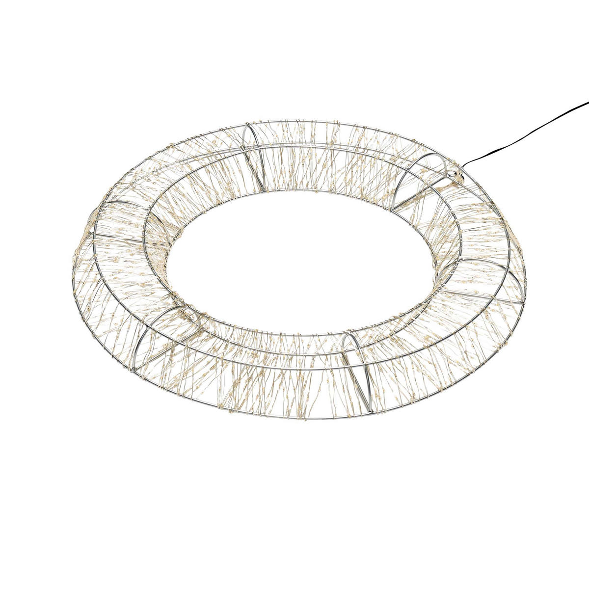 LED-LICHTKRANZ - Silber mit 1000 Micro LEDs und Timerfunktion für Innen und Außen, 50cm Durchmesser - Silberfarben, Metall (5/50/50cm) - Northpoint