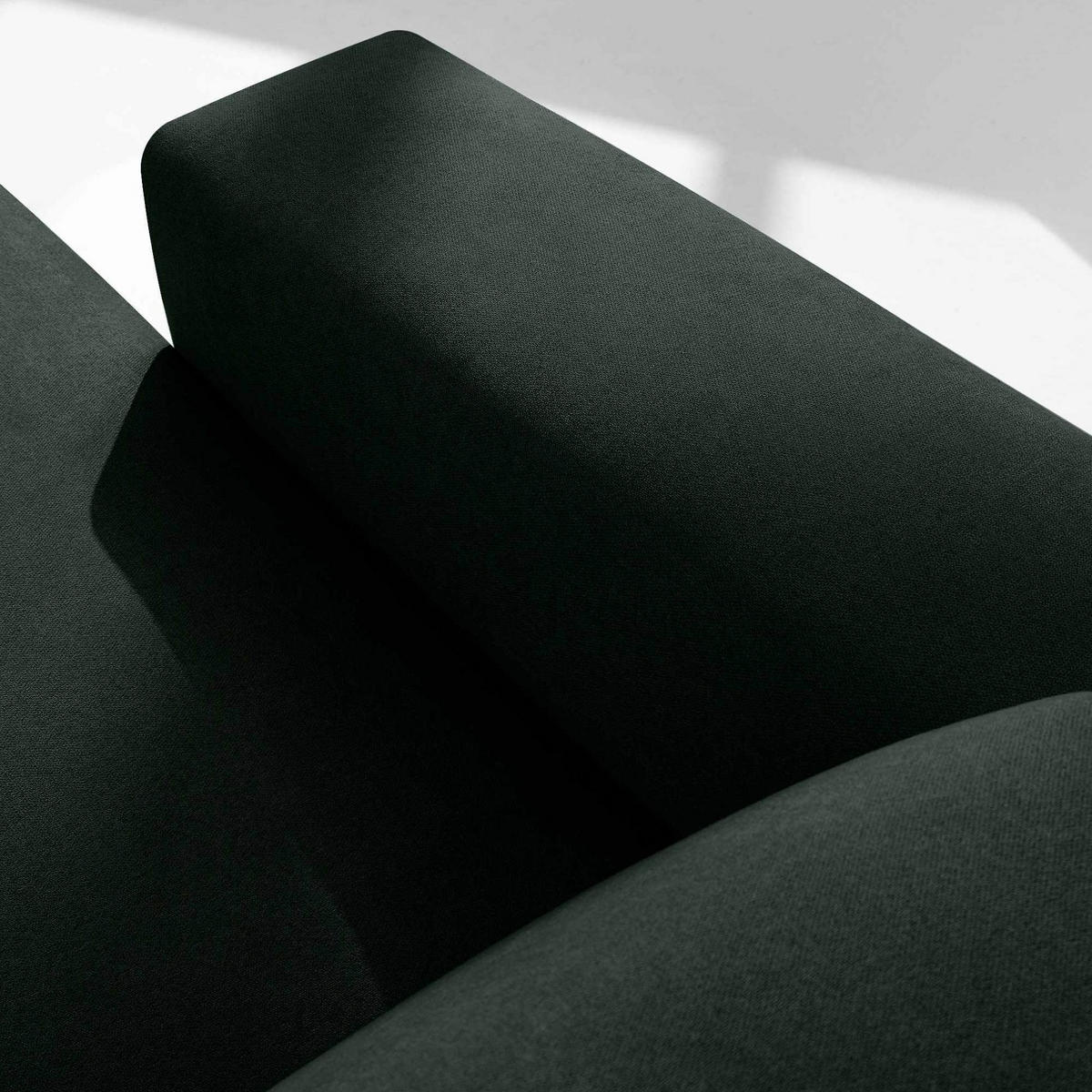 ECKSOFA LINKS MUDI in moderner Optik mit hochwertigem Kaltschaum, Cord-Stoff, Dunkelgrün - Dunkelgrün/Schwarz, Textil (280/160cm) - KONSIMO®