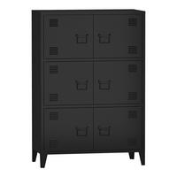 BÜROSCHRANK Hamina - Schwarz, Metall (80/113/40cm) - [en.casa]