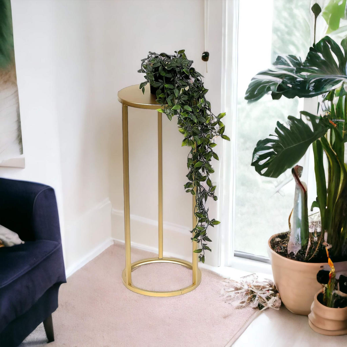 BLUMENHOCKER Metall Gold Rund 60 cm - Goldfarben, Metall (25/60/25cm) - DanDiBo