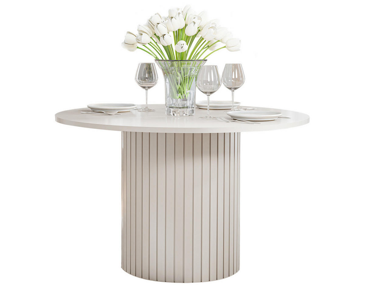 ESSTISCH mit Rillenstruktur MODERNO Kaschmir - Kaschmir, Holzwerkstoff (120/120/77cm) - Compleo24