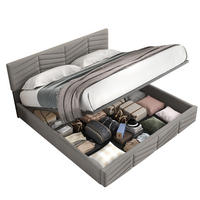 POLSTERBETT mit Bettkasten 180x200 cm Samt Grau - Grau, Metall (180/200cm) - Meubliv