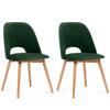 ESSZIMMERSTUHLE TINO 2-tlg Velours-Sitz, Dunkelgrün - Dunkelgrün/Eichefarben, Holz/Textil (48/86/44cm) - KONSIMO®