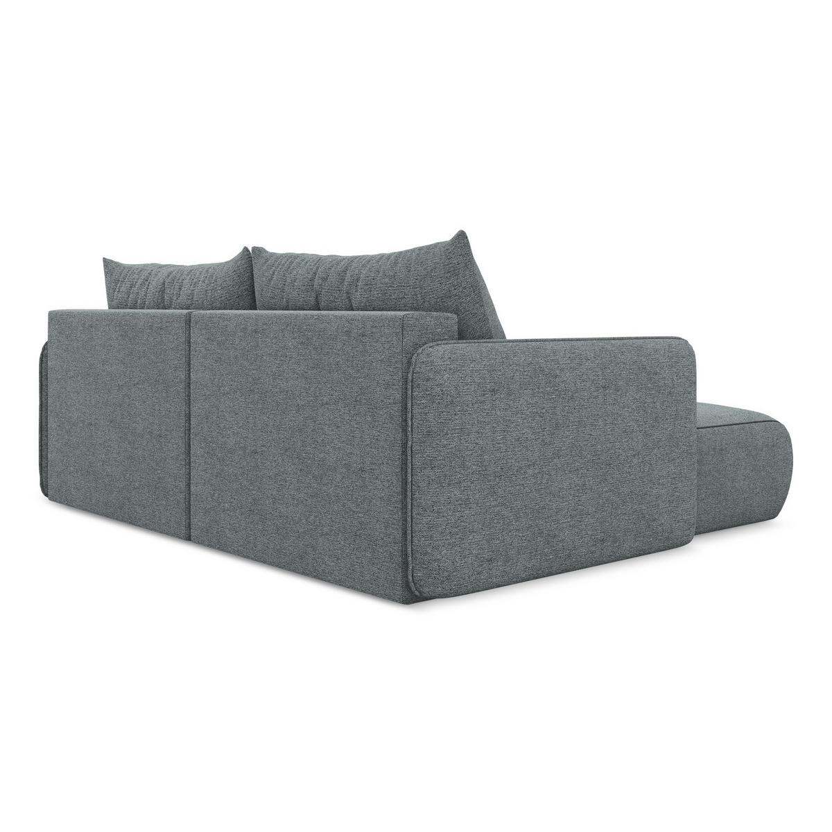 ECKSOFA mit Schlaffunktion Chenille Stoff Blau - Blau/Blaugrau, Kunststoff/Textil (148/207cm) - Makamii