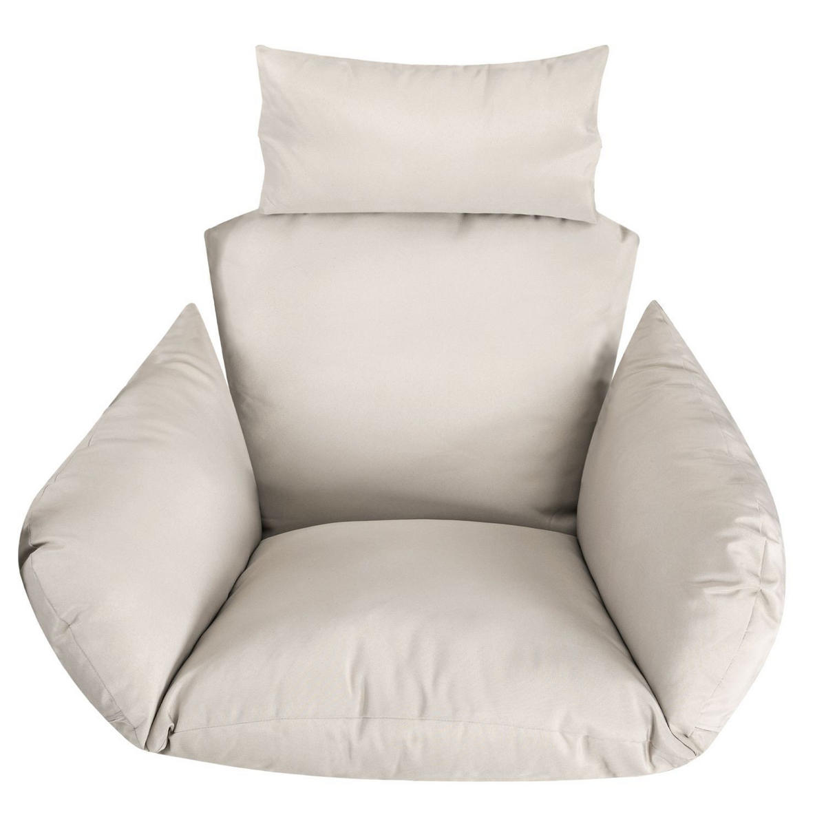 KORBHÄNGESESSEL Aria beige inkl. waschbare Bezüge - Beige, Kunststoff/Metall (95/196/95cm) - Juskys