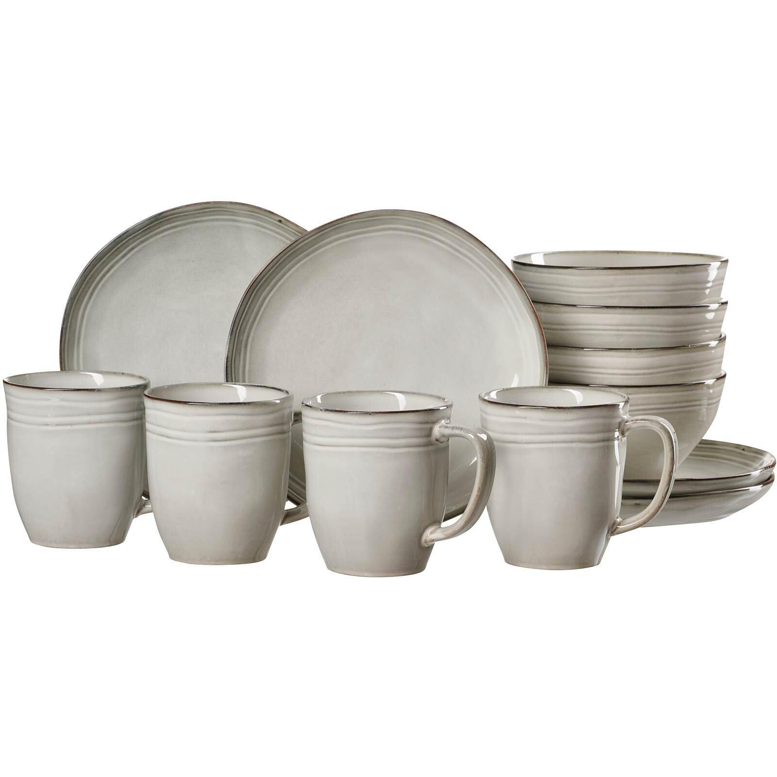 FRÜHSTÜCKS-SET Kendra hellgrau 12er Set - Hellgrau, Keramik (1/1/1cm) - Ritzenhoff Breker