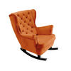 SCHAUKELSESSEL mit gepolstertem Sitz und Armlehnen, 102x81x95 cm, Orange_29825 - Bernsteinfarben/Schwarz, Holz/Textil (81/102/95cm) - DomoHome