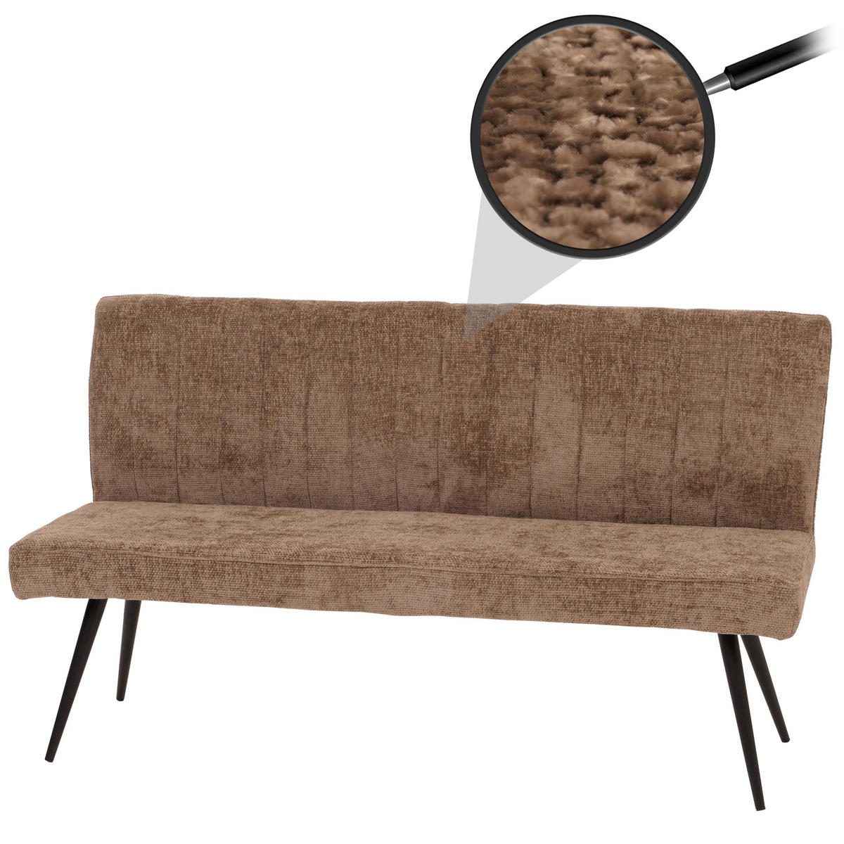 SITZBANK Braun - Dunkelgrau/Braun, Textil (160/90/60cm) - MCW