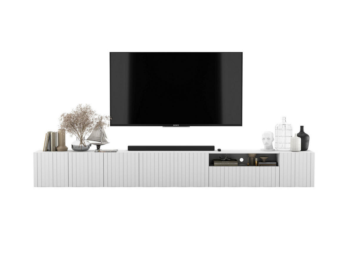TV-LOWBOARD 2-er Set Elpis2 Weiß Matt Glamour 150 cm - Weiß, Holzwerkstoff (300/37.5/36.5cm) - Meble Lindner