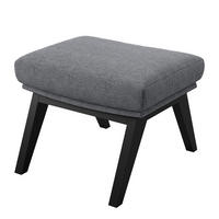 HOCKER mit Holzfüßen - Schwarz/Grau, Birkenholz/Textil (54/41/41cm) - home24