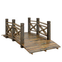 GARTENBRÜCKE Tannenholz Verkohlt - Braun, Holz (174/78/57.5cm) - Outsunny