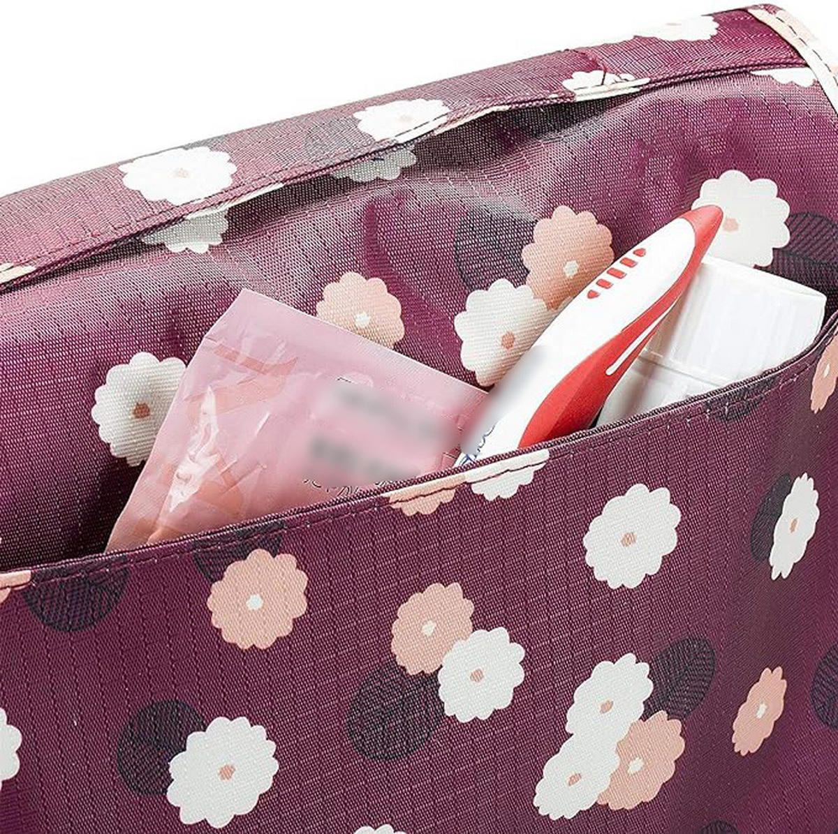 KULTURBEUTEL Toiletbag mit stabilem Haken, Weinrot - Weinrot, Textil (10/19/24cm) - Kaket