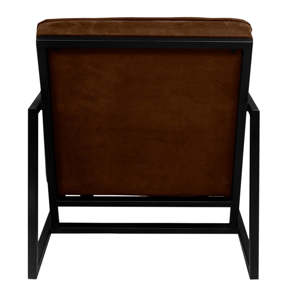 SESSEL - Strukturstoff / Metall - Dunkelbraun, Textil (66/74/82cm) - home24