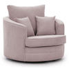 DREHSESSEL Ted aus Puderrosa Cord-Stoff - Pink/Schwarz, Holz/Textil (107/94/100cm) - S-Style Möbel