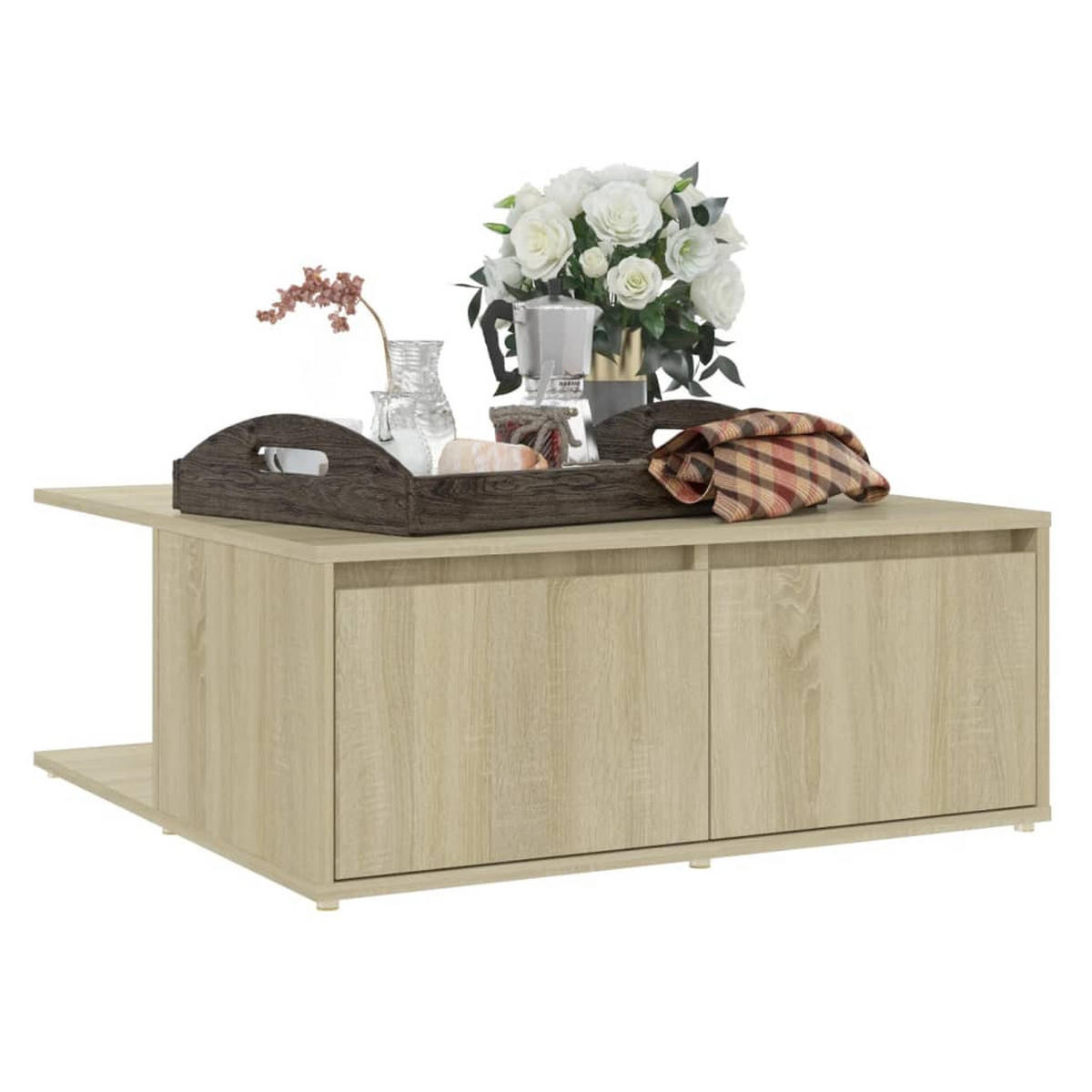 COUCHTISCH Sonoma-Eiche 80x80x31 cm Holzwerkstoff - Braun, Holzwerkstoff (80/80/31cm) - furnicato