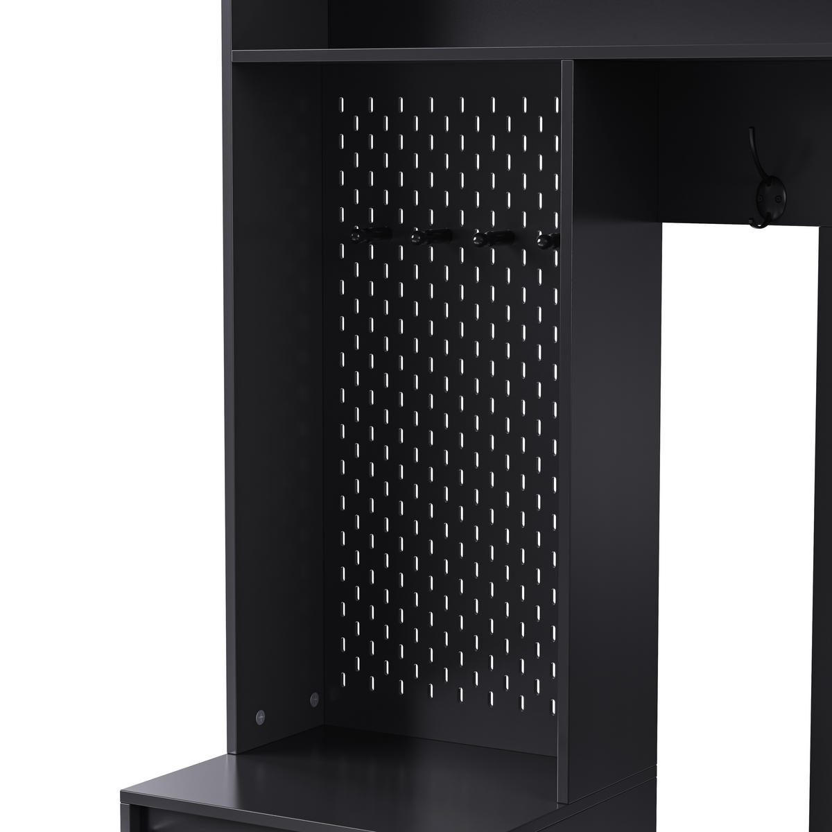 GARDEROBE schwarz sitzbank stauraum - Schwarz, Holzwerkstoff (100/180/35cm) - Urban Meuble