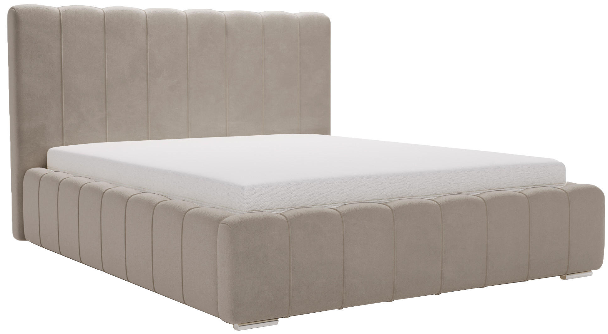 POLSTERBETT 180x200 mit Lattenrost, Bettkasten, Lisbon, Beige - Beige, Holz/Textil (180/200cm) - Emporius