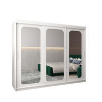 SCHWEBETÜRENSCHRANK 200/250/62 3-türig - Silberfarben/Weiß, Holz/Kunststoff (250/200/62cm) - MÖBEL KRYSPOL