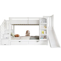 ETAGENBETT 90/200 cm Weiß mit Kinderrutsche ohne Matratze - Weiß, Holz (90/200cm) - MIVRAY