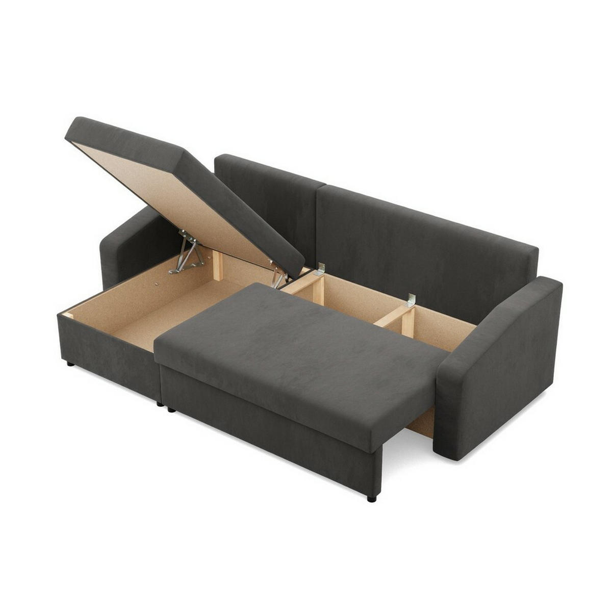 ECKSOFA Neo mit abgeschrägter Armlehnen grau - Grau, Textil (231/140cm) - SIMKAM Furniture