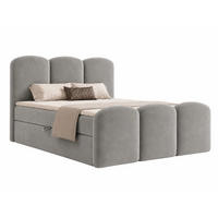 BOXBETT ROYAL 120x200 cm in Hellgrau, Bettkasten, Topper, Velvet-Stoff - Grau, Holz/Textil (120/200cm) - EMLAR Home