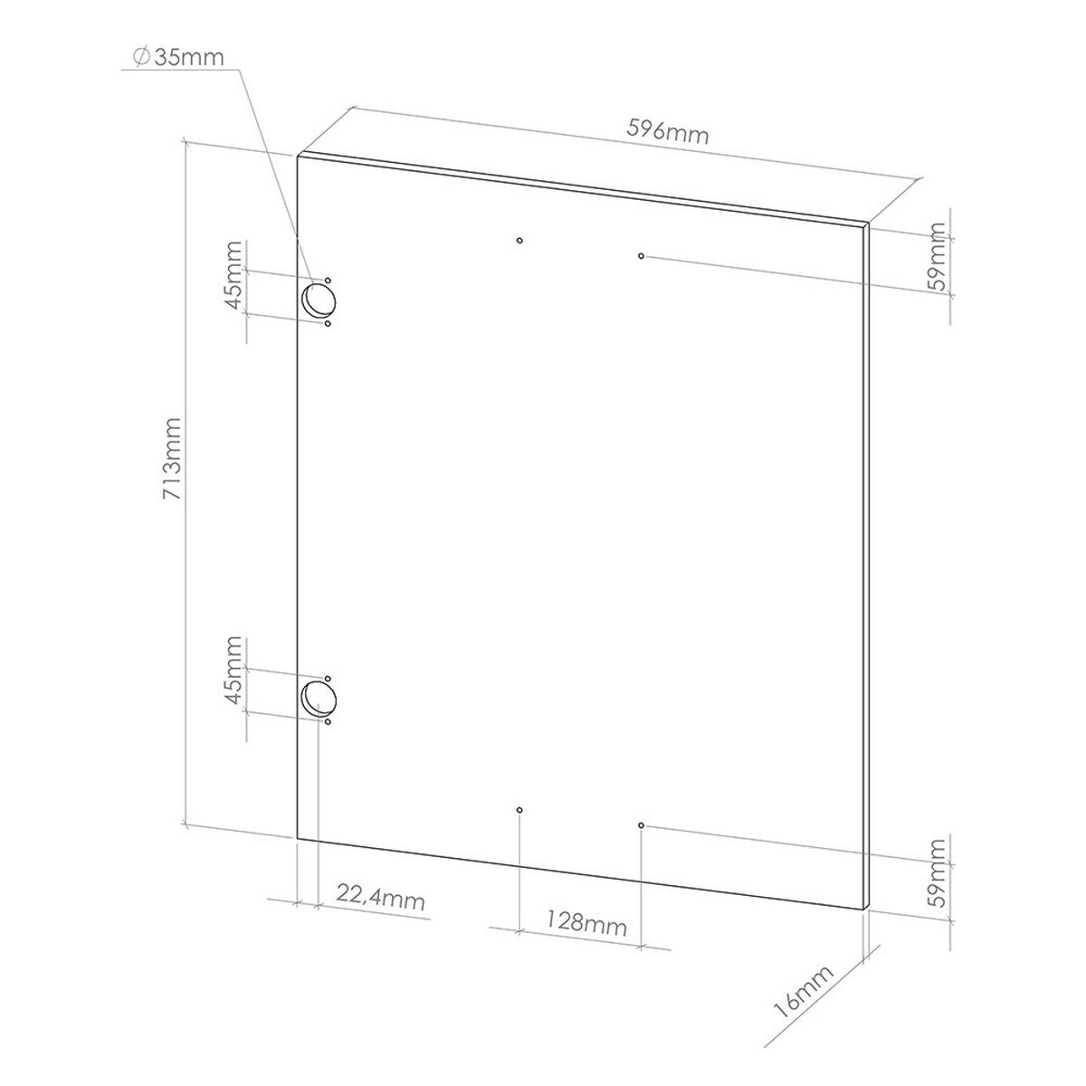 KUCHYŇSKÁ DVÍŘKA R-Line Ušlechtilá šedá - šedá, kompozitní dřevo (59.6/71.3/1.6cm) - Vicco