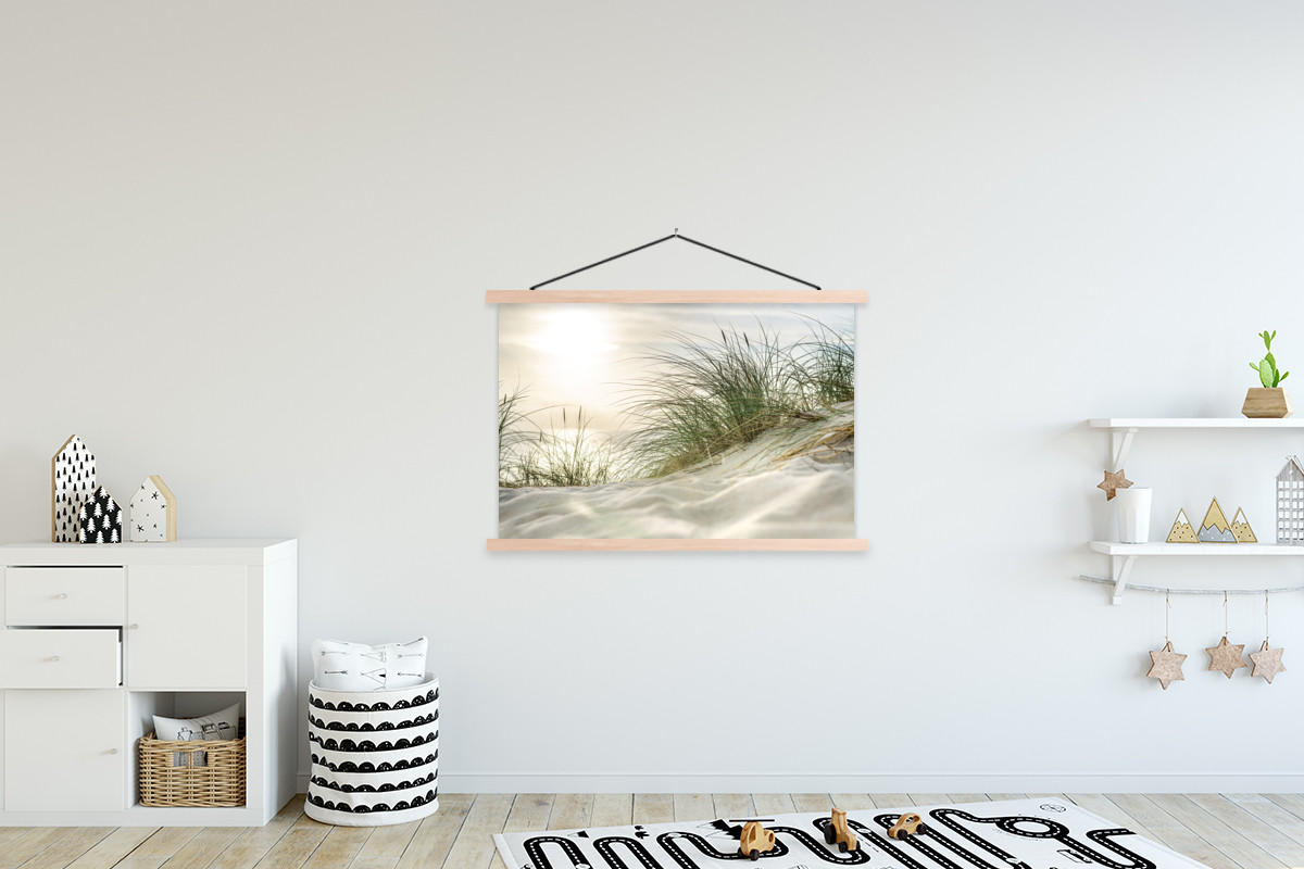 POSTER Dünen - Strand - Schleswig-Holstein - Wattenmeer 120x80 cm - Creme, Textil (120/80/0.15cm) - MuchoWow