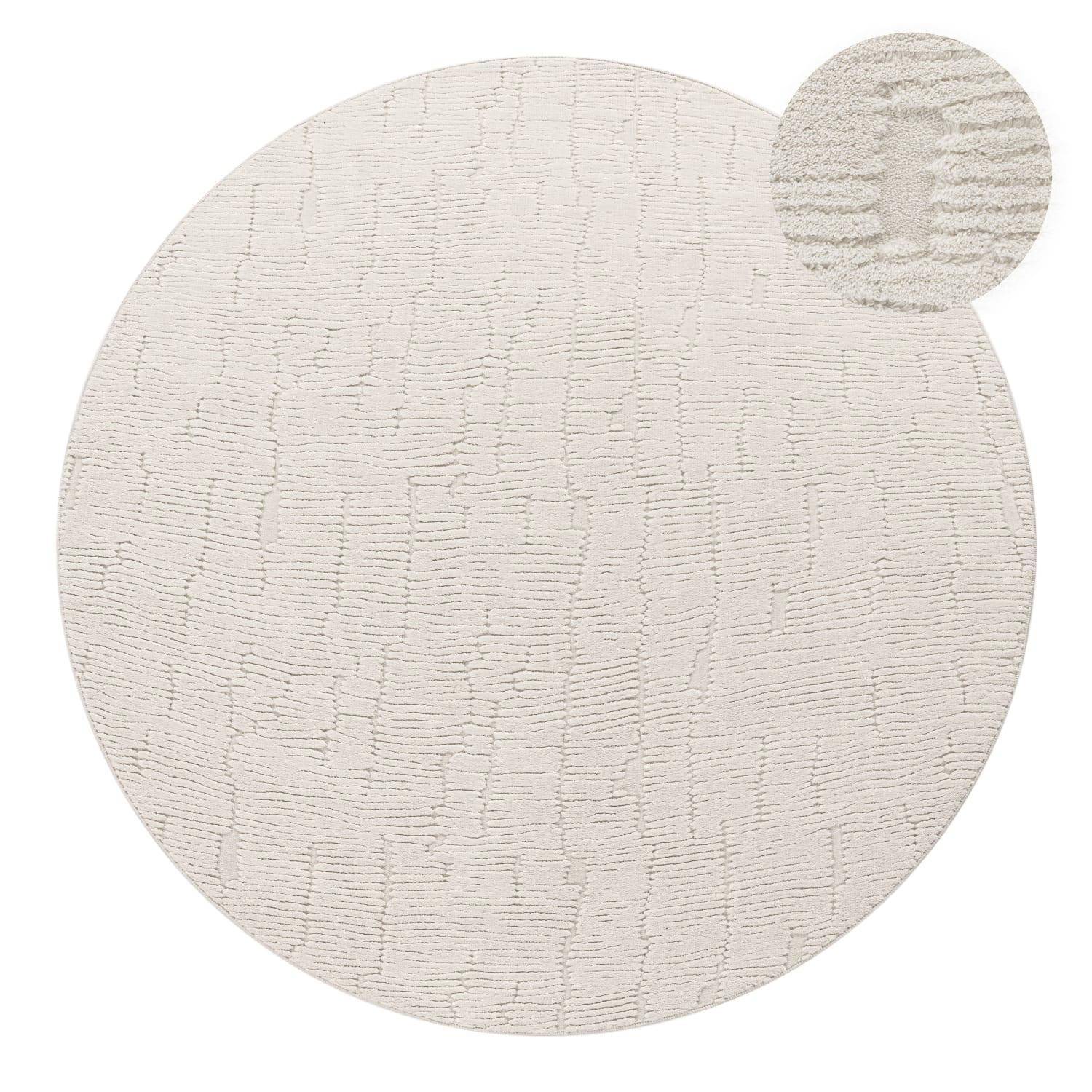 HOCHFLORTEPPICH 120/120 cm Tokio 475 - Creme, Kunststoff (120/120cm) - Paco Home