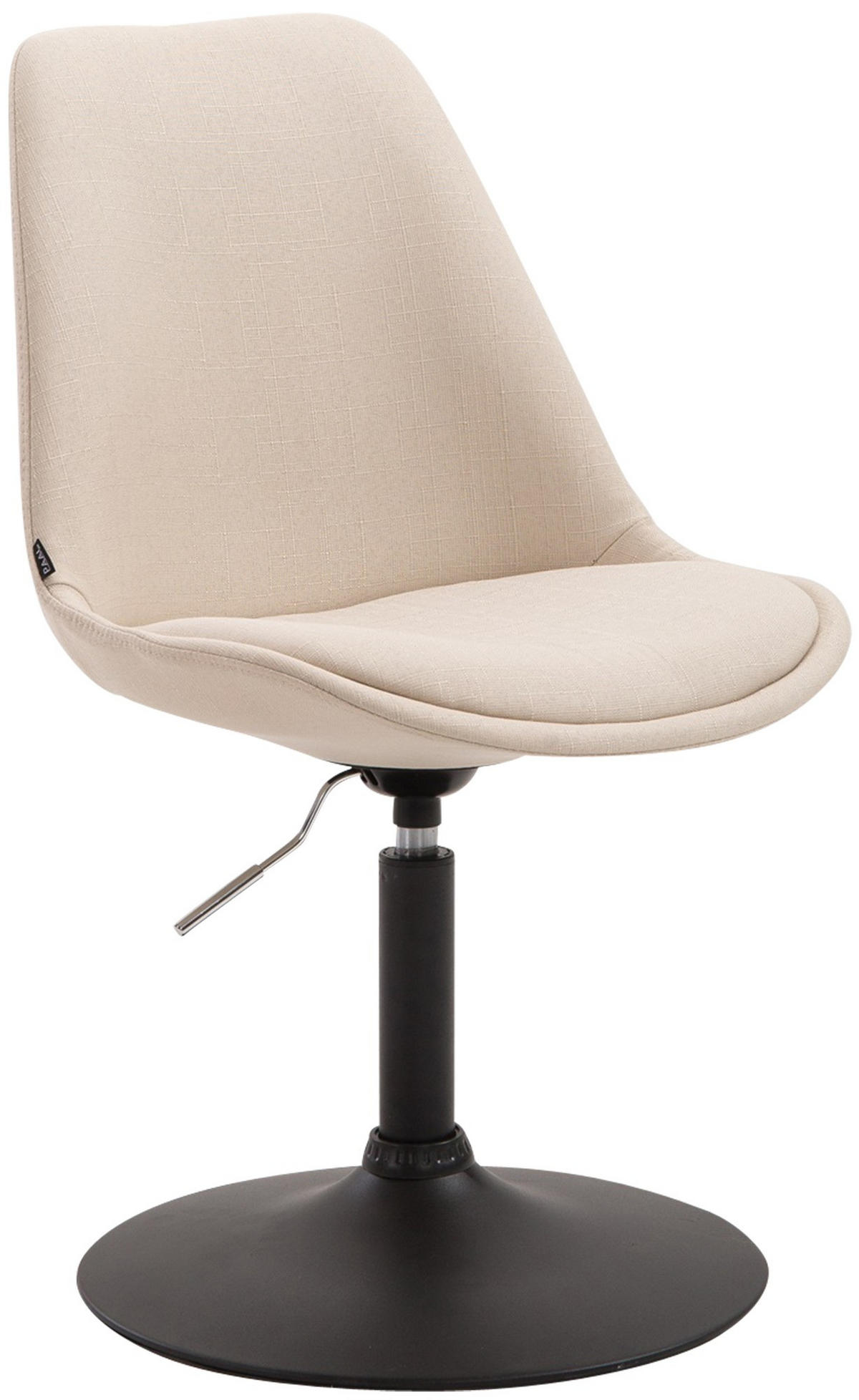 DREHSTUHL Stoff creme - Creme/Schwarz, Textil/Metall (48/76/57cm) - CLP