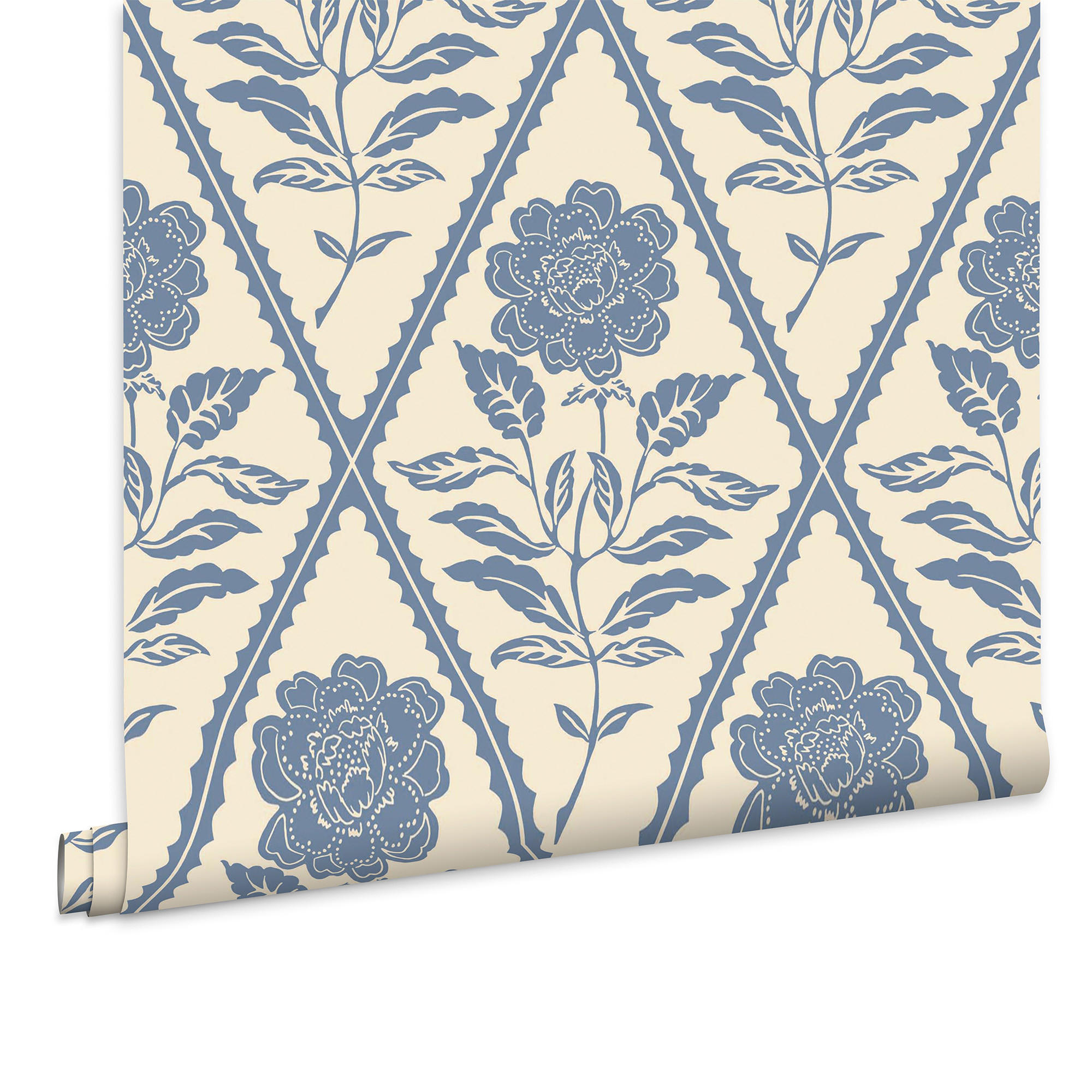 VLIESTAPETE Juliette Blumig 1000x52cm - Blau/Beige, Papier/Kunststoff (52/1000cm) - Joules