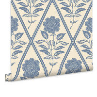 VLIESTAPETE Juliette Blumig 1000x52cm - Blau/Beige, Papier/Kunststoff (52/1000cm) - Joules