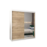 SCHWEBETÜRENSCHRANK 200/180/62 2-türig - Silberfarben/Weiß, Holz/Kunststoff (180/200/62cm) - Abiks Möbel