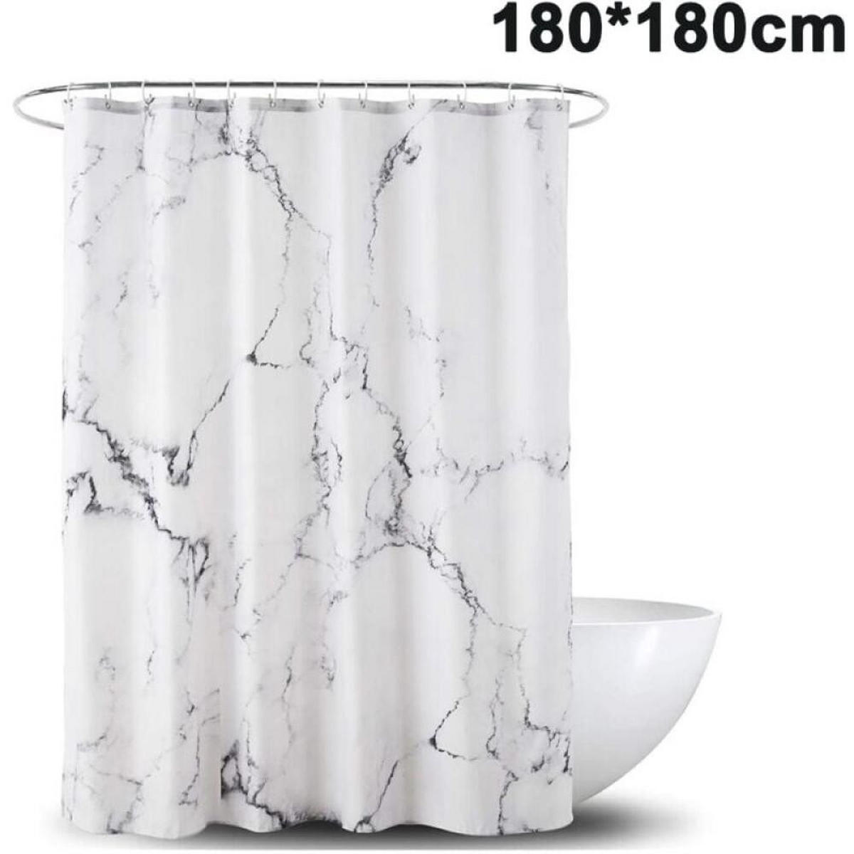 DUSCHVORHANG Marmor Polyester wasserdicht schimmelresistent für Badewannen und Duschen Badezimmer - Grau, Textil (180/180cm) - MCBOSON