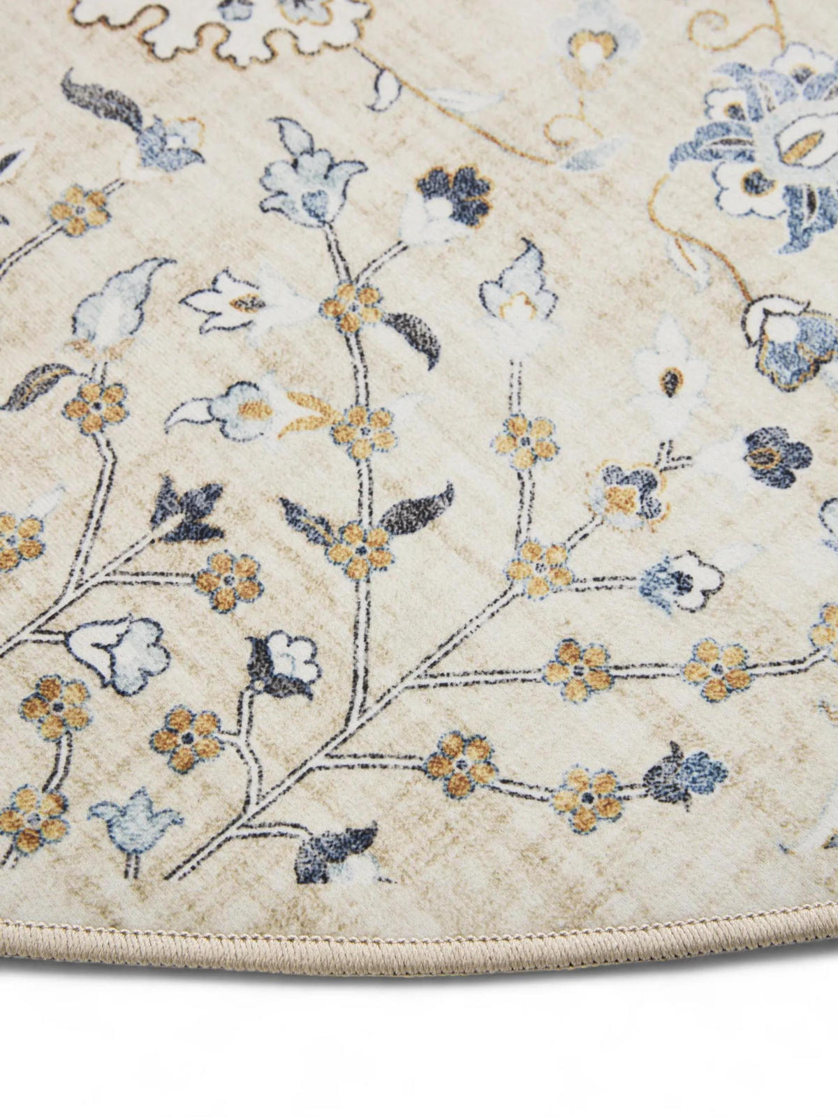VINTAGE-TEPPICH George waschbar ø 160 cm rund - Beige, Kunststoff (160/160cm) - benuta