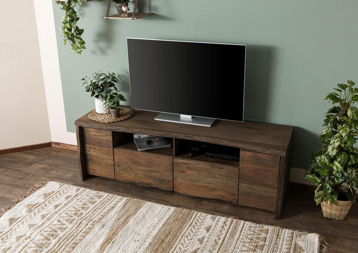 TV-BOARD Mango 178x48x58 braun geölt PURE MANGO #222 - Braun, Holz (48/58/178cm) - Massivmoebel24