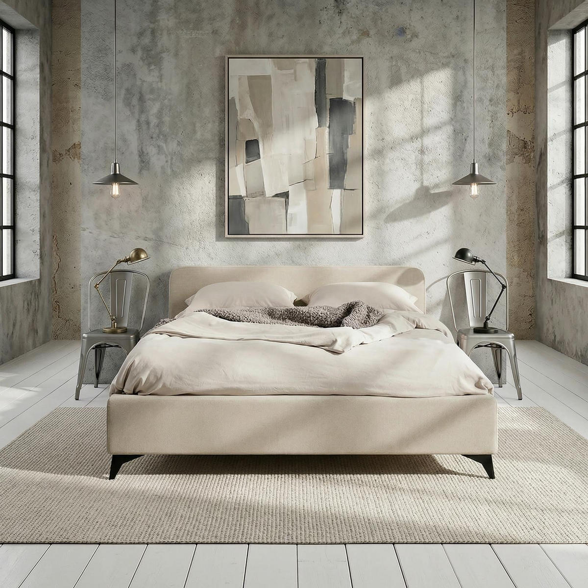 POLSTERBETT VIRETTA 140x200 cm weiß - Weiß, Textil (140/200cm) - IDIMEX